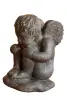 Product image 1 of the product “Angel sitting, cast stone, 37cm height, antique finish ”